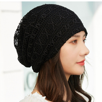 Autumn winter Ponytail Beanie hat Women Stretch Knitted Crochet Beanies cap Winter Hats Cap For Women Warm Lady