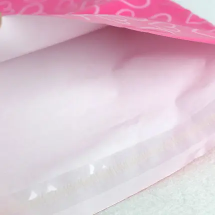 50Pcs Pink Heart Pattern Courier Bags Frosted Self-Seal Adhesive Shoes Bag PE Material Envelope Mailer Mailing Bags 28*42cm