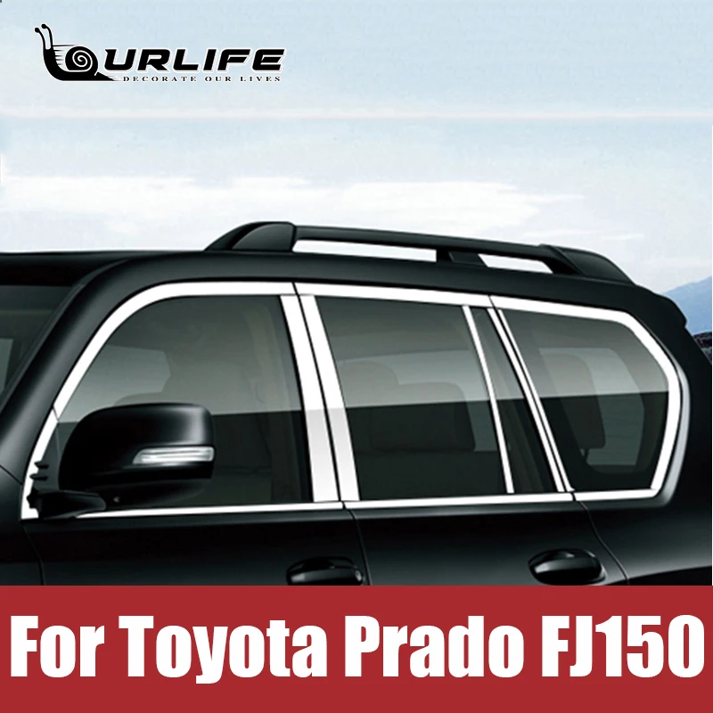 

For Toyota Prado FJ150 2010-2020 Stainless Steel Car Window Molding Trim Glass Strips Window Frame Sill Exterior Decoration