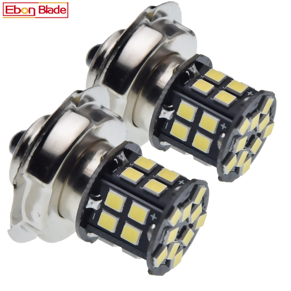 2X P26S White Light Powerful Universal Motorcycle LED Headlight Bulb Moto Scooter Motorbike Moped 4.2W 30SMD 6V 12V 24V Headlamp