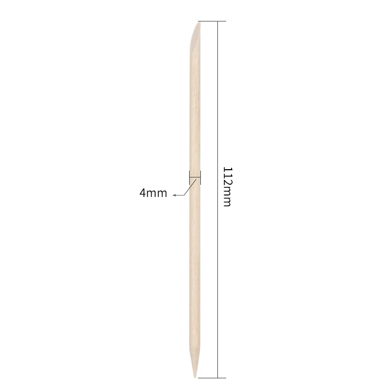 Autocollants en bois pour Nail Art, 100 pièces, bâtonnets en bois Orange pour enlever les cuticules, outils de manucure pour Nail Art