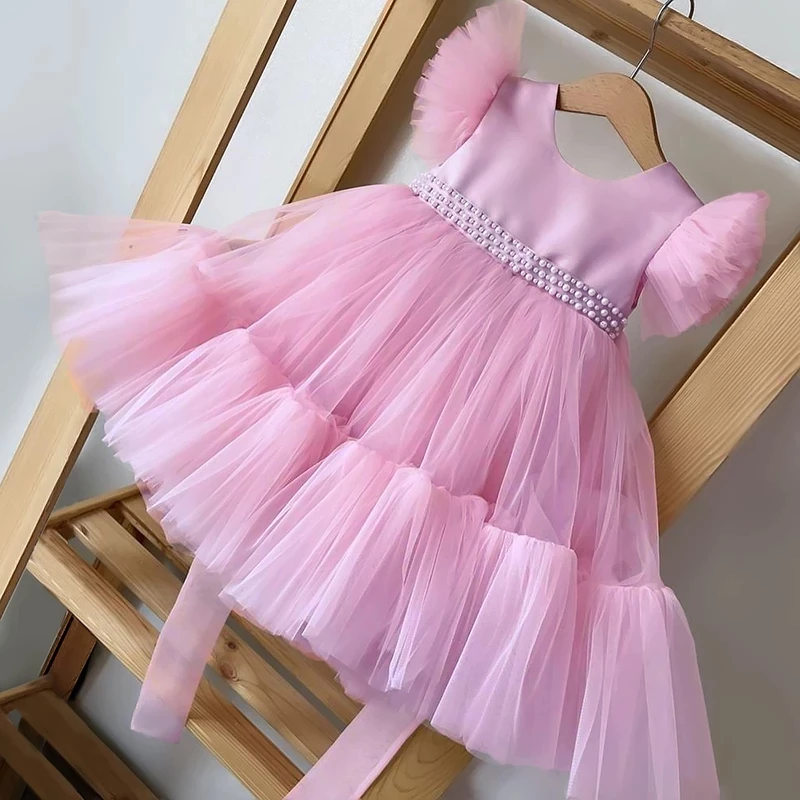 New Princess Party Tutu Flower Girl Dresses 1 2 3 4 5 Years Birthday Kids Clothes Christmas Birthday Wedding Baby Baptis Costume