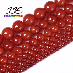 AAAAA Natural Red Agates Round Onyx Loose Beads Natural Stone Bead 15