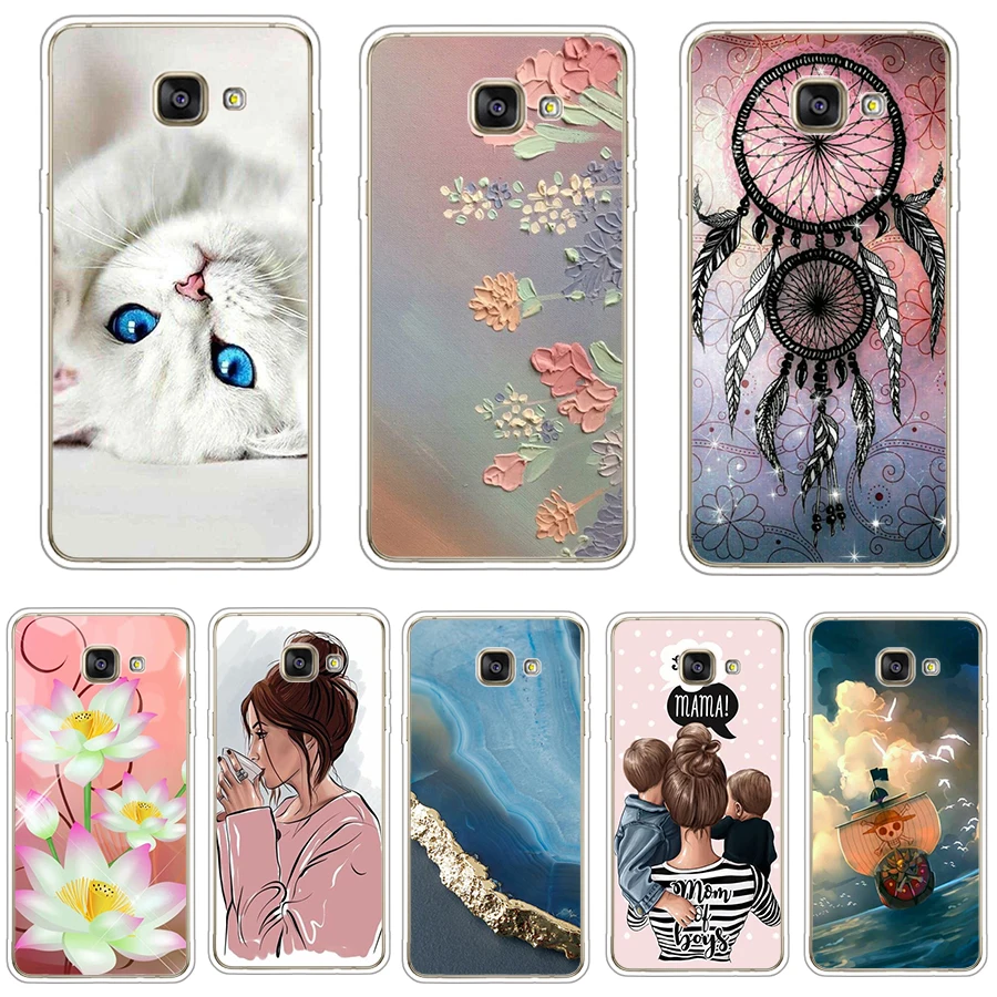 Silicon Phone Case For Samsung Galaxy A3 2015 A300 Soft TPU Back Cover For Samsung A3 2015 A300H A3000 SM-A300F Flower