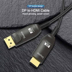 Fiber Optic DP to HDMI-compatible Cable 4K 60Hz 21.6Gbps Ultra High Speed HDR For HD TV Box Projector 10m 50m 100m DisplayPort