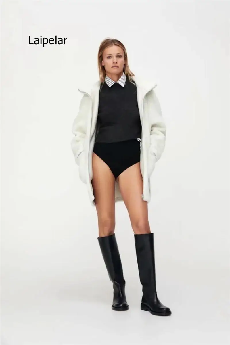 Manteau polaire à capuche pour femmes, Style européen et américain, décontracté, Simple, mi-long, ample, nouvelle collection hiver