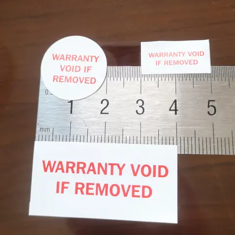 WARRANTY VOID IF REMOVED Tamper Evident Stickers Removal Proof Eggshell Brittle Paper Label Repair Guanantee Stamp Invalid Tag