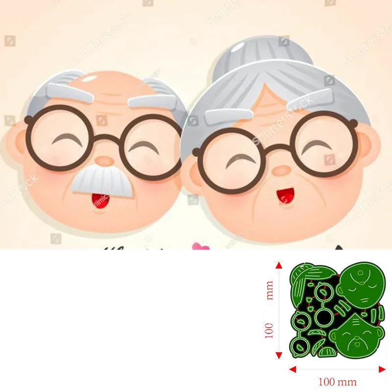 Matryce do cięcia metalu dziadek i babcia papier do scrapbookingu karty dekoracyjne rzemiosło tłoczenie