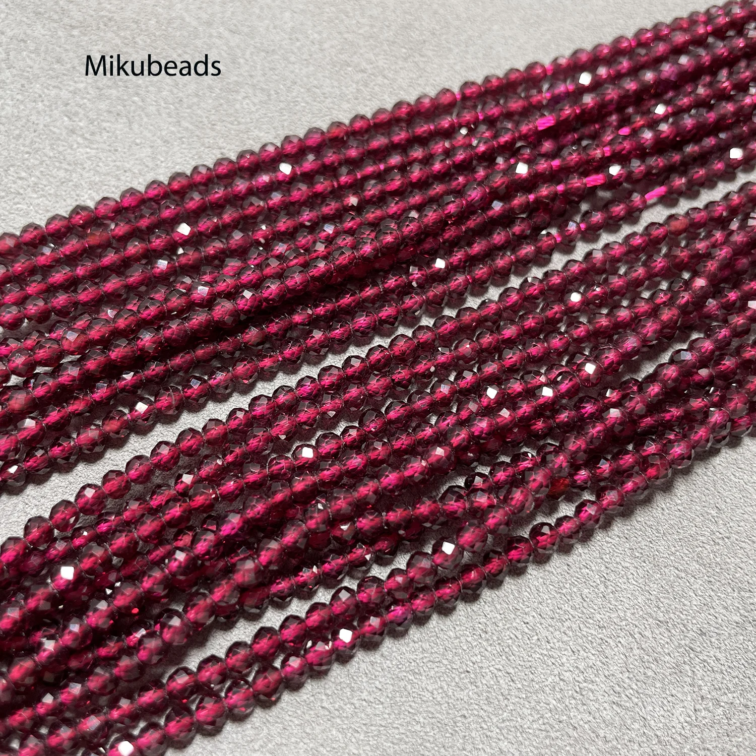 Natural AAA Brazil Red Garnet 3mm Faceted Round Beads Shinny Stone For Jewelry Making DIY Bracelet Necklace Strand Woman