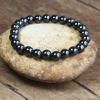 Bracelet magnétique perles hématite pierre thérapie soins de santé aimant hématite perles Bracelet bijoux pour hommes 3