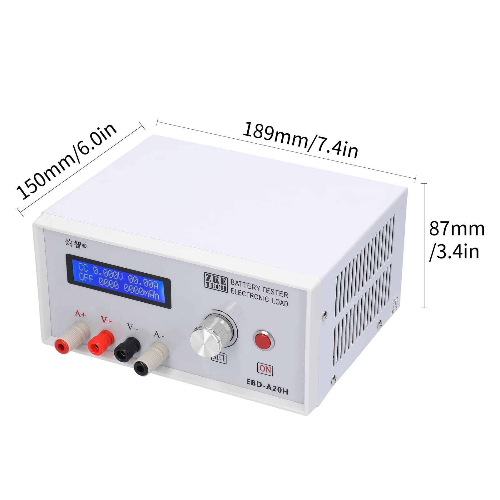 Probador de batería de EBD-A20H, descargador electrónico de corriente directa multifunción, 30V, 20A, 200W, compatible con Control de Software en línea de PC