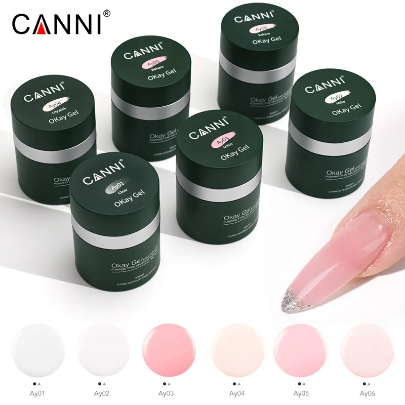 CANNI 30g Okay Gel Extension UV Construction Gel Nude Pink Color Gel Air Pump Easy Apply Soak Off UV LED Varnish Sculpture Gel