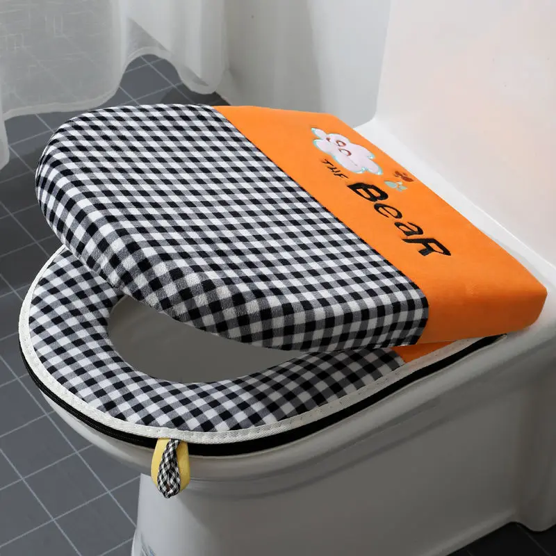 1/2/3 Pcs/set Toilet Seat Cover Household Waterproof 4-seasons Universal Toilet Cushion Toilet Mat Cover Set Toilet Decoration