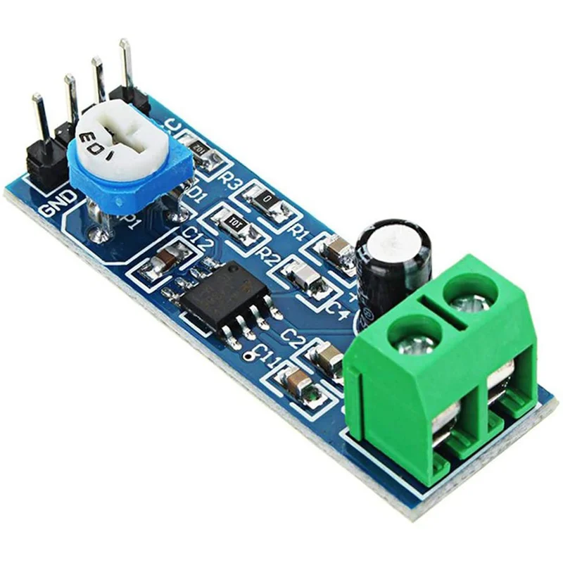 Módulo amplificador de potencia de Audio, placa amplificadora Mono, entrada de 5V-12V, 200 veces de ganancia, LM386, 5 unids/lote