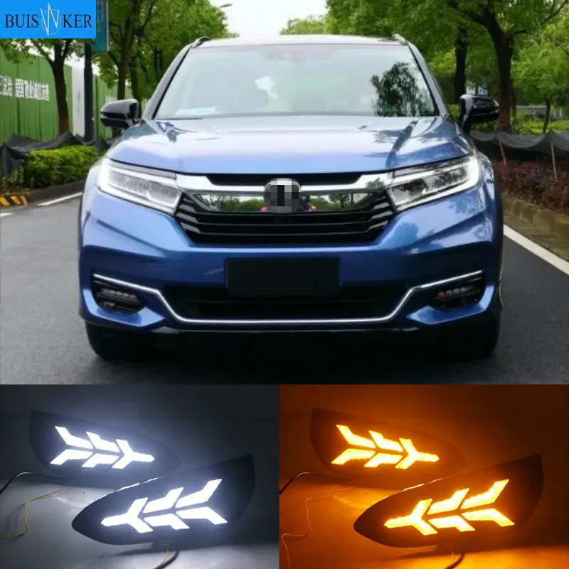 

1 Set For Honda AVANCIER 2020 DRL Daytime Running Lights Daylight 12V ABS Fog Lamp Cover With Turn Yellow Signal Light