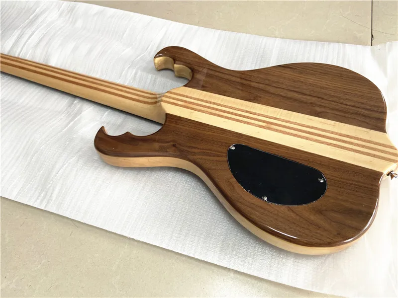 High quality custom edition 8 string walnut electric bass integrated link full body closed pickup free shipping