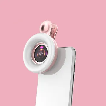 15X macro HD camera lens mobile phone lens LED Selfie ring flash lamp ring clip fill light universal for iPhone android phone