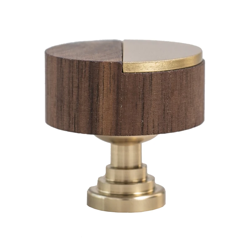 TINYHOB Walnut Brass Furniture Handles Nordic Pulls Cupboard Wardrobe Dresser Wine Bar Drawer Cabinet Knobs