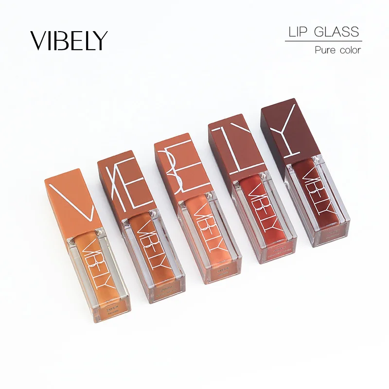 Vibely Eet Aarde-Gekleurde Fog Matte Lipstick Glazuur Pompoen Lipstick Glazuur Make Goederen Cosmetische Geschenken Voor Vrouwen Hot Selling