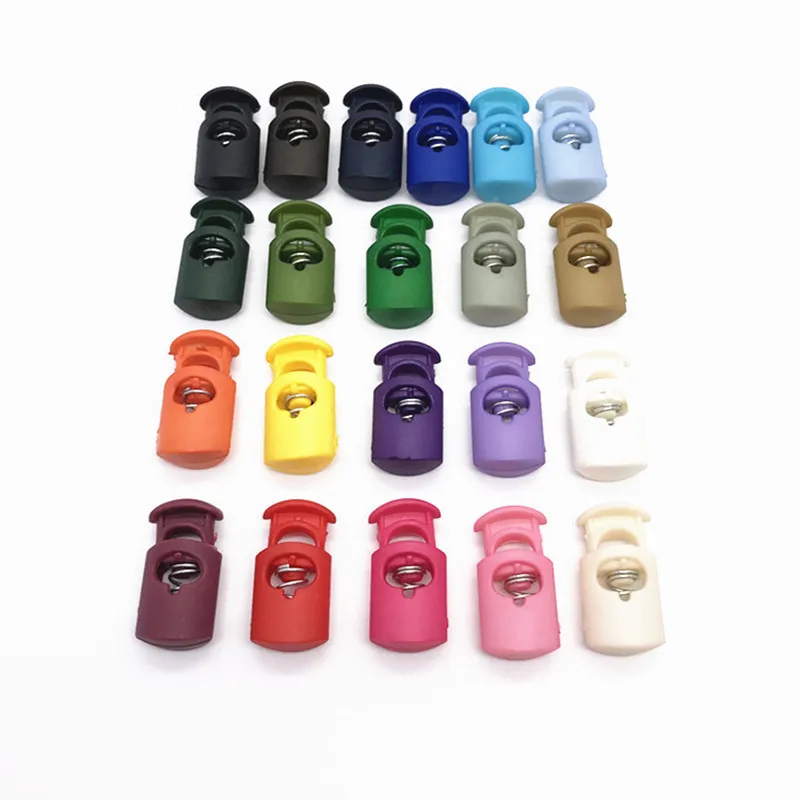 10/50Pcs High-grade Single hole Plastic Stopper Cord Lock Tighten Spring Cord End Buckles DIY Clothes Setting Button Accessories