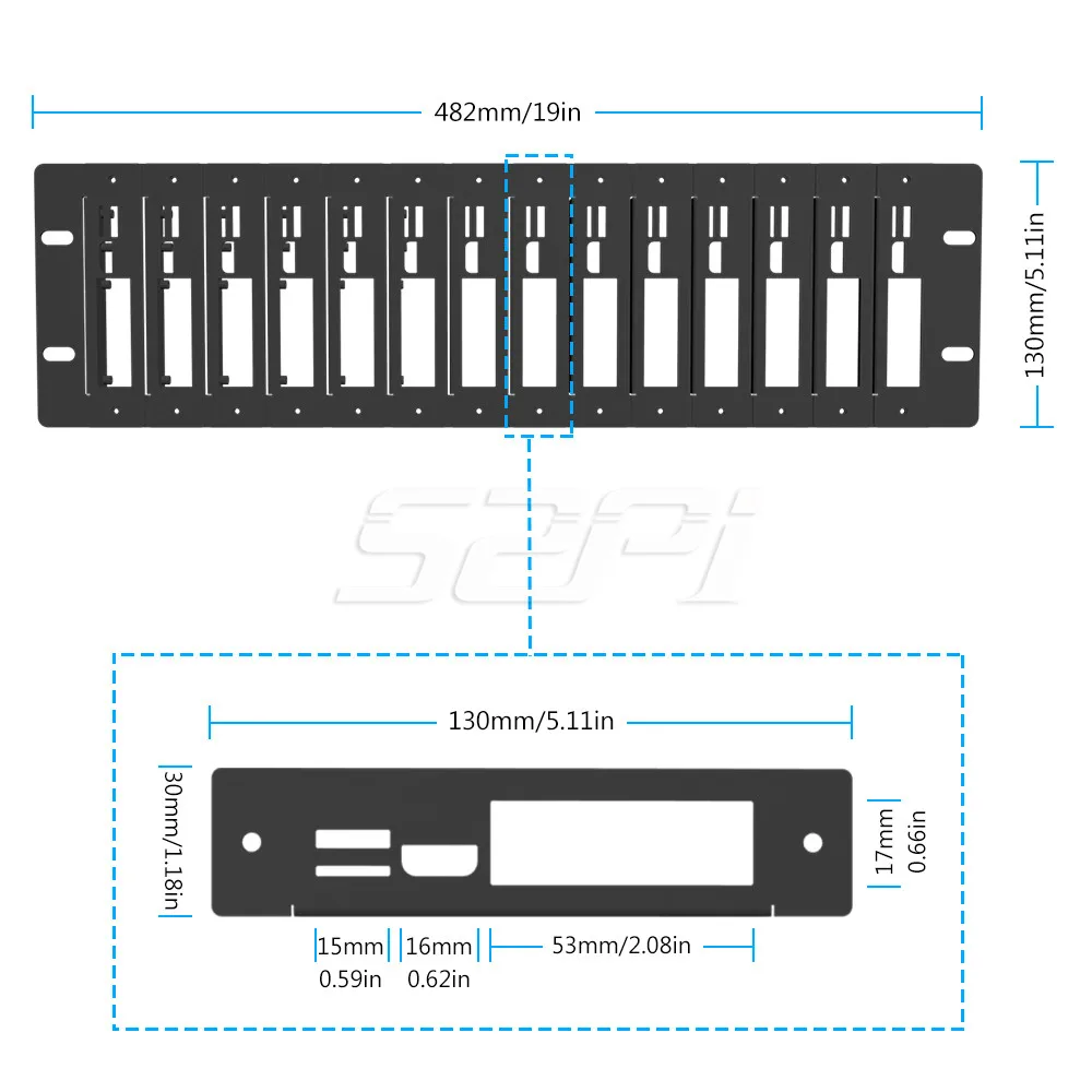 52Pi 3U Rack For Raspberry Pi 4B Clusters Steel Bracket Rackmount Micro HDMI to HDMI Board TF Card to FPC Board Cooler