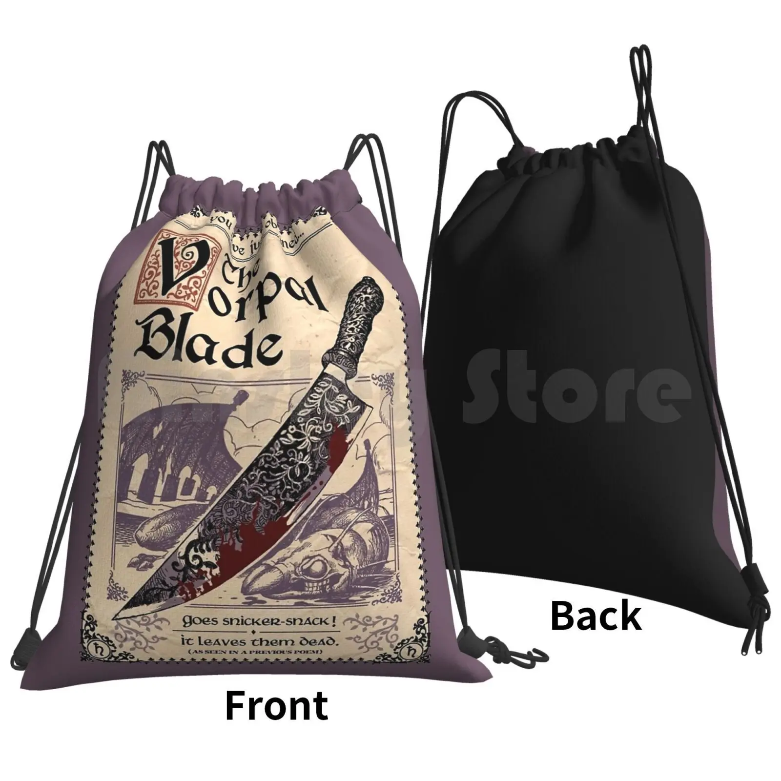 The Vorpal Blade ( Alice Madness Returns ) Backpack Drawstring Bag Riding Climbing Gym Bag Alice Madness Returns Blade