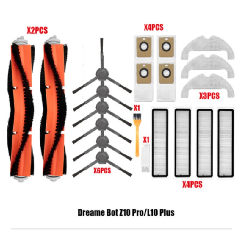 Per Xiaomi Dreame Bot Z10 Pro L10 Plus accessori spazzola laterale filtro HEPA sacchetto per la polvere Mop panno aspirapolvere pezzi di ricambio