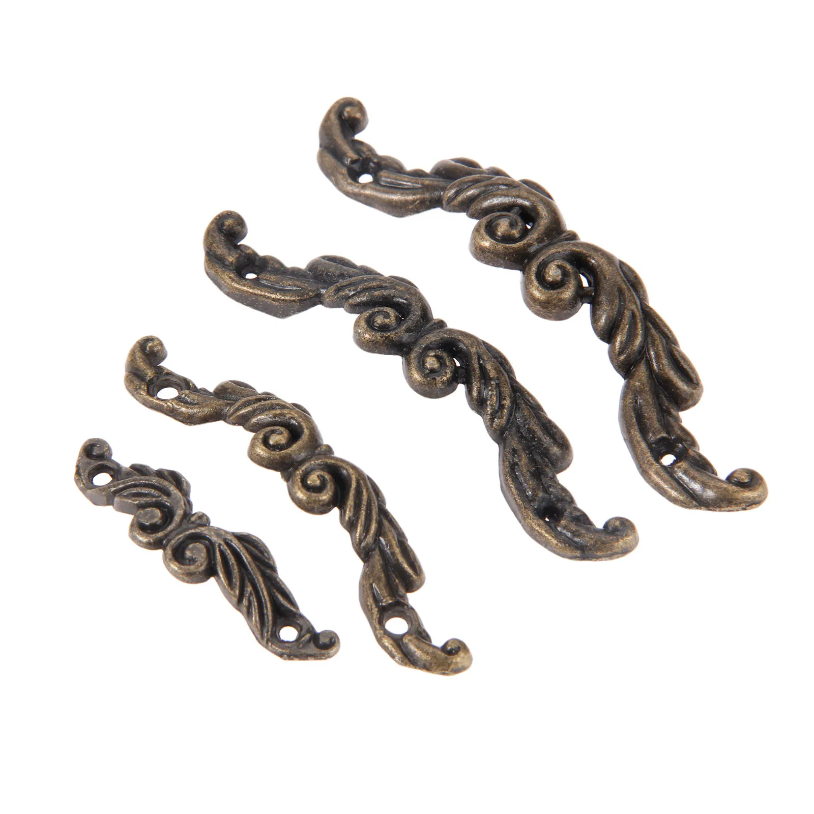 2pcs Vintage Handles Eyebrow pulls Drawer Knobs Antique Bronze Brass 45/65/75/85mm Decorative Cabinet Retro Furniture Hardware