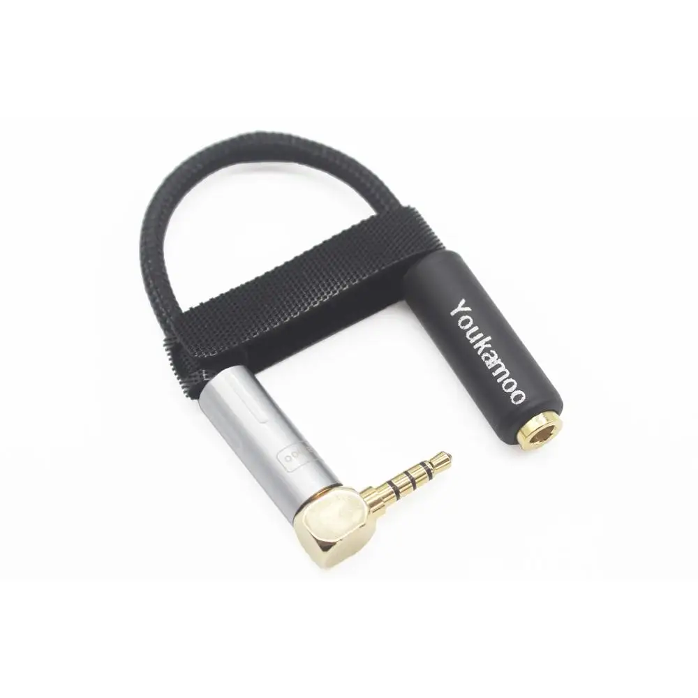 [Ángulo recto equilibrado de 3,5mm] 3,5mm macho a 4,4mm hembra 8 núcleos plateado Cable adaptador de Audio para auriculares nuevo en caja