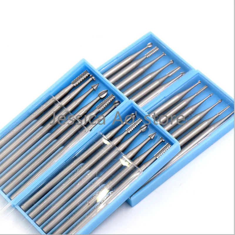 18pcs 1.0mm-2.3mm Blue Box S M L Mini Electric Mill Carving Bits Jewelry Micro-carving Knife Wood Tools Olive Nut-carving