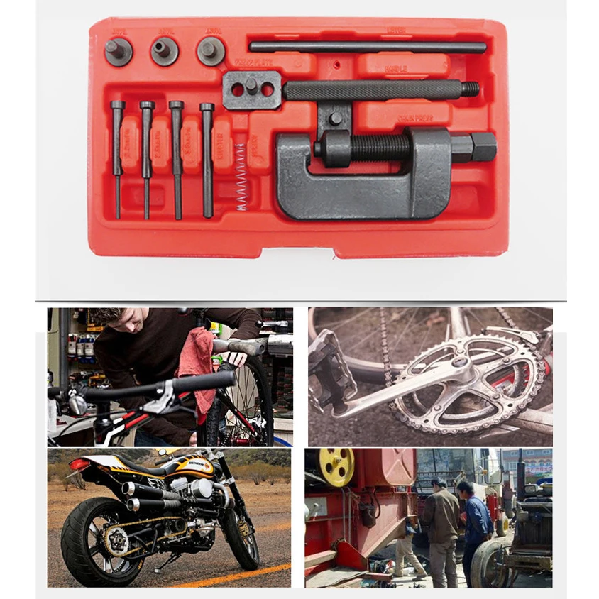 11pcs/set Repair Tool Bicycle Motorcycle Car Timing Timing Chain Remover Chain Remover Chain Cutter Chain Removal Tool