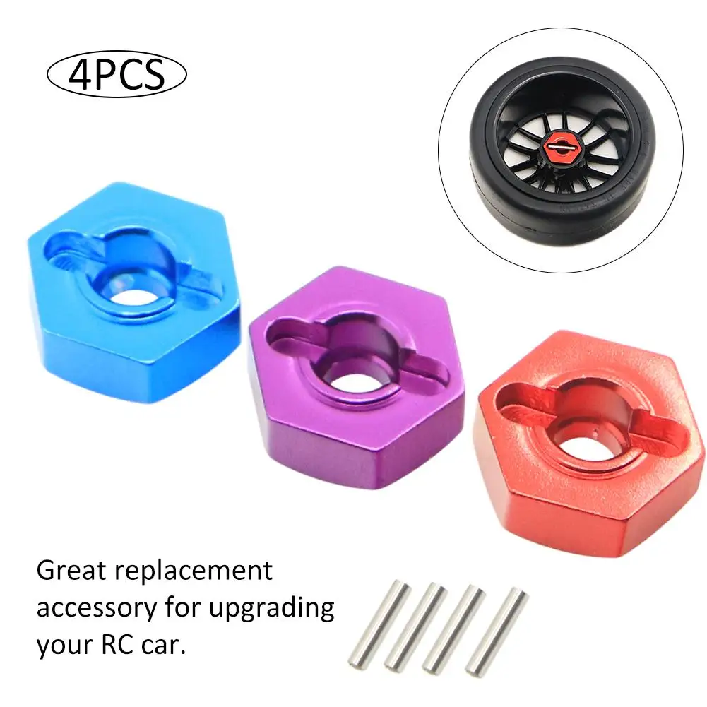 4pcs 12MM Aluminum Wheel Hex Nut With Pins Drive Hubs HSP Redcat Tamiya Traxxas 1/10 Upgrade Parts For 4WD RC Car Himoto