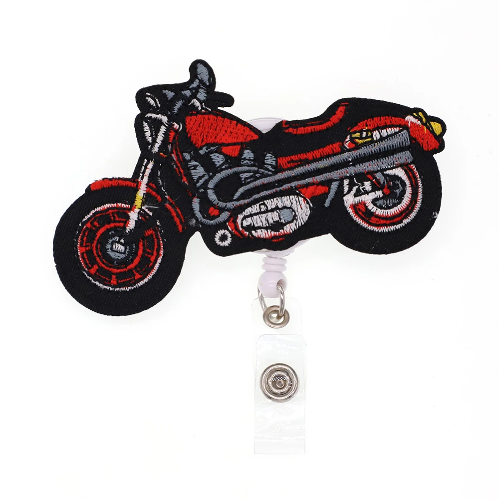 

Custom Badge The Vehicle Series of Motorcycle Badge Reel Retractable Felt ID Card Badge Holder