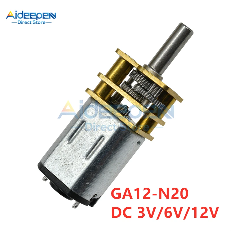 DC 3V 6V 12V GA12-N20 Micro เกียร์มอเตอร์เกียร์โลหะเกียร์ล้อมอเตอร์30RPM 50RPM 60RPM 100RPM 150RPM 200RPM 300RPM 600RPM 1000RPM