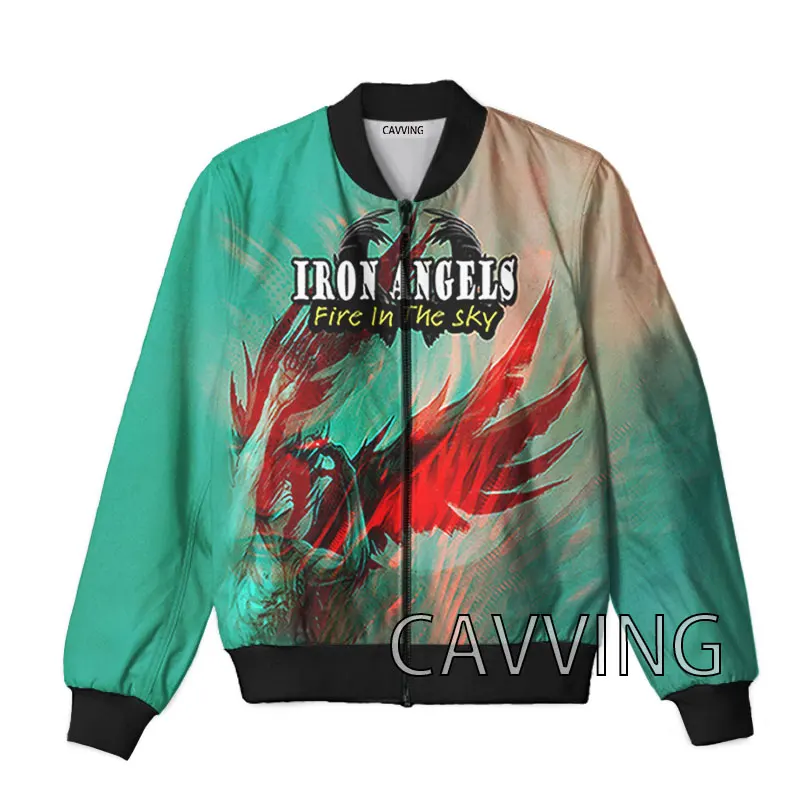 

CAVVING 3D Printed Iron Angel Band Zipper Bomber Jackets Men Overcoat Mens Coat Zip Up Jackets for Women/Men