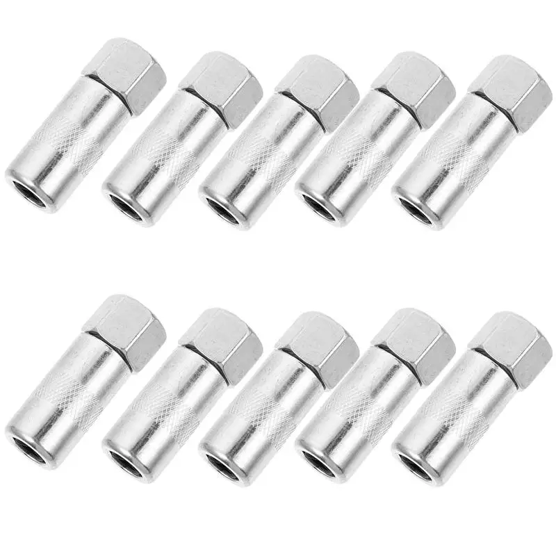 10Pcs Grease Tip Coupler Kit Replacement 4 Jaw Type Grease Tip Coupler Kit High Hardness Grease Tip Coupler Kit Kit Grease Tip