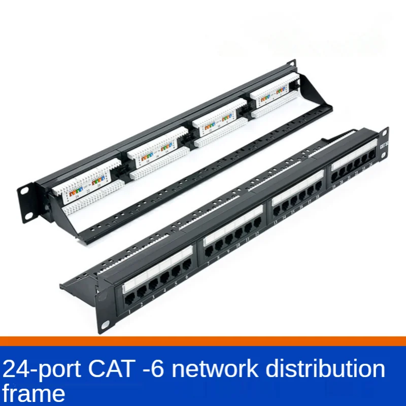 24 Poorten Leeg Patchpaneel, cat6 24 Poort RJ45 Patch Panel Utp Lan Netwerk Adapter Kabel Connector Netwerk Informatie Bedrading Rack