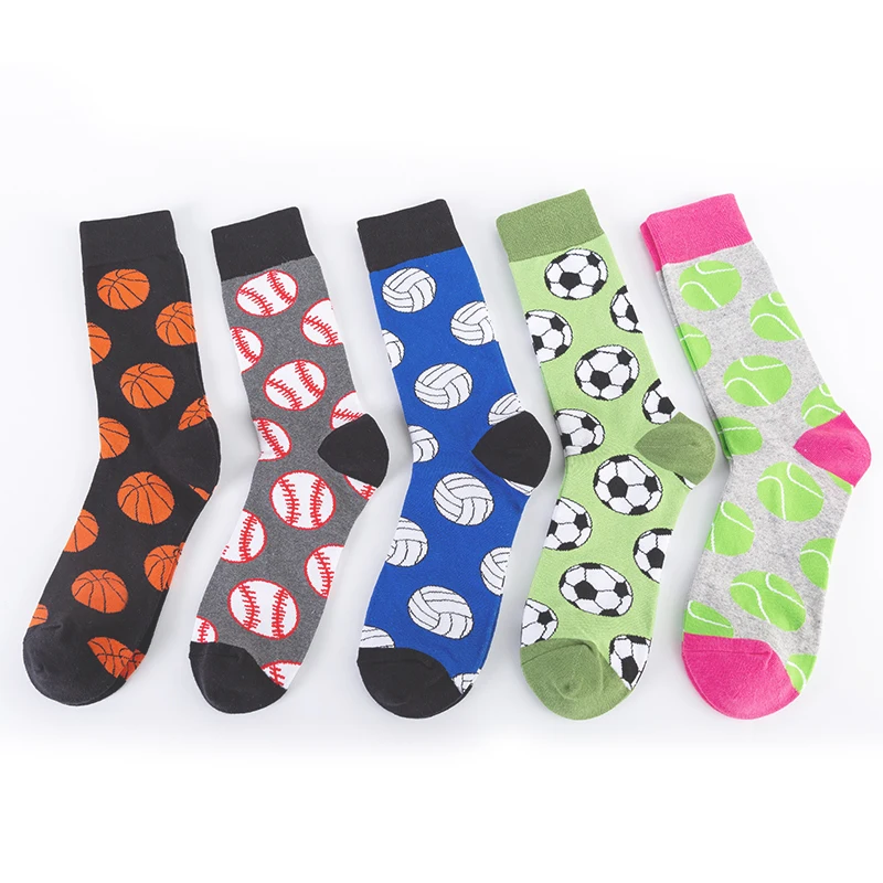 MODA MULAYA Happy Socks Men/Women Series Funny Socks Volleyball Tennis Basketball Baseball Football Novelty Sportsman Essential