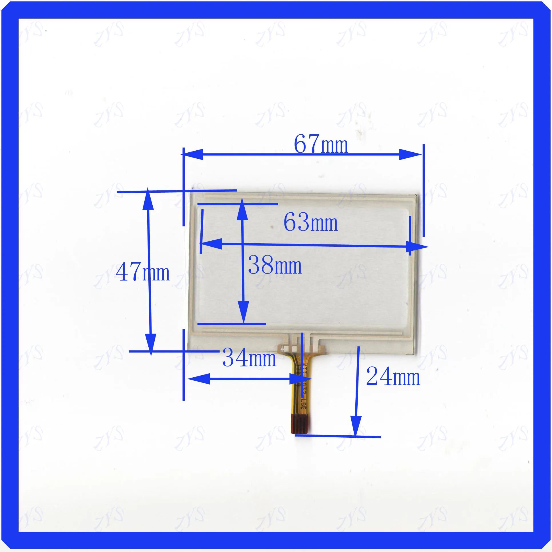 

ZhiYuSun KDT-6833 67*47mm 4lines navigation resistive touch screen KDT0032 display on the outside flat screen 67*47 KDT-0032