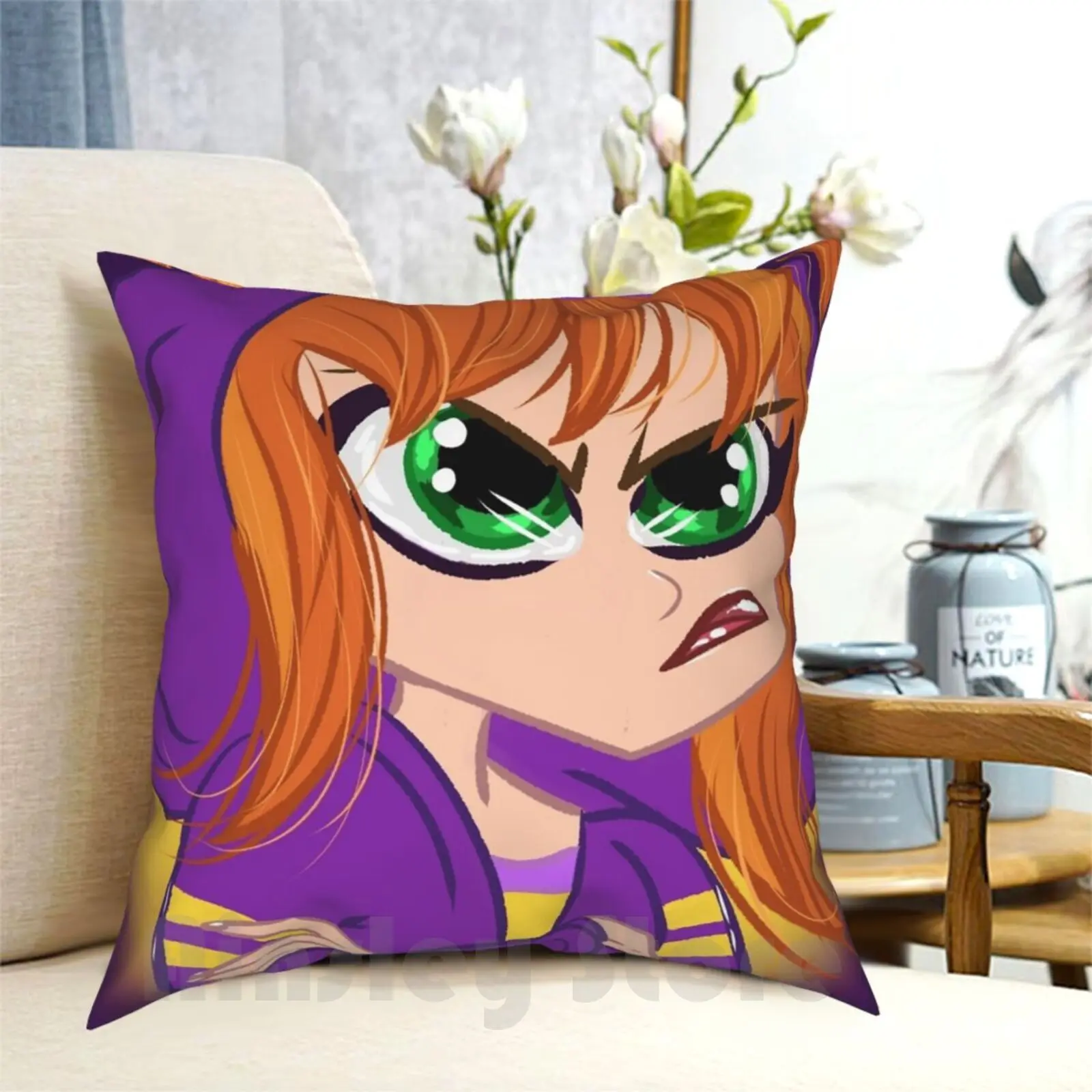 Ginger Batsy Girl Pillow Case Printed Home Soft DIY Pillow cover Superhero Superhero Girl Ginger Gotham Barbara Cartoon