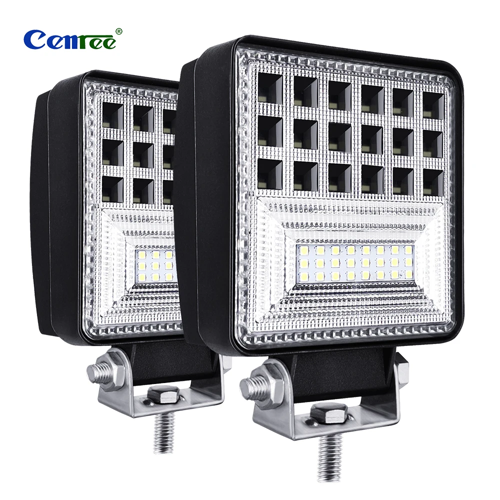 126W 30mm 4 LED Work Light Bar Flood Spot Beam Offroad Car Truck Daylight High beam Lamp Cross-country For SUV Driving Fog Bulb