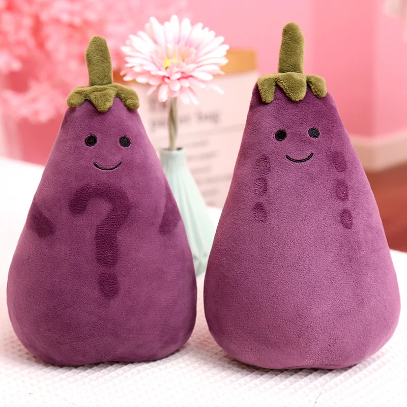 25/40/50cm Stuffed Doll Filled Simulation Vegetable Fun Decor Plush PillowDifferent Facial Expressions Eggplant Plush Toy