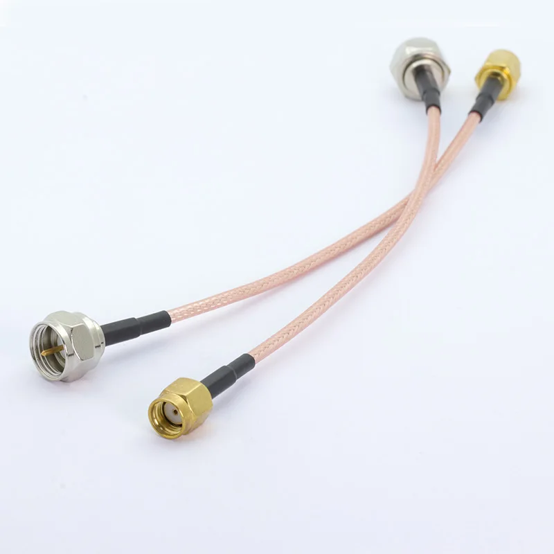 10 pces rf conjunto de cabo coaxial f macho plugue para rp sma macho conector rg316 trança extensão cabo jumper 15cm