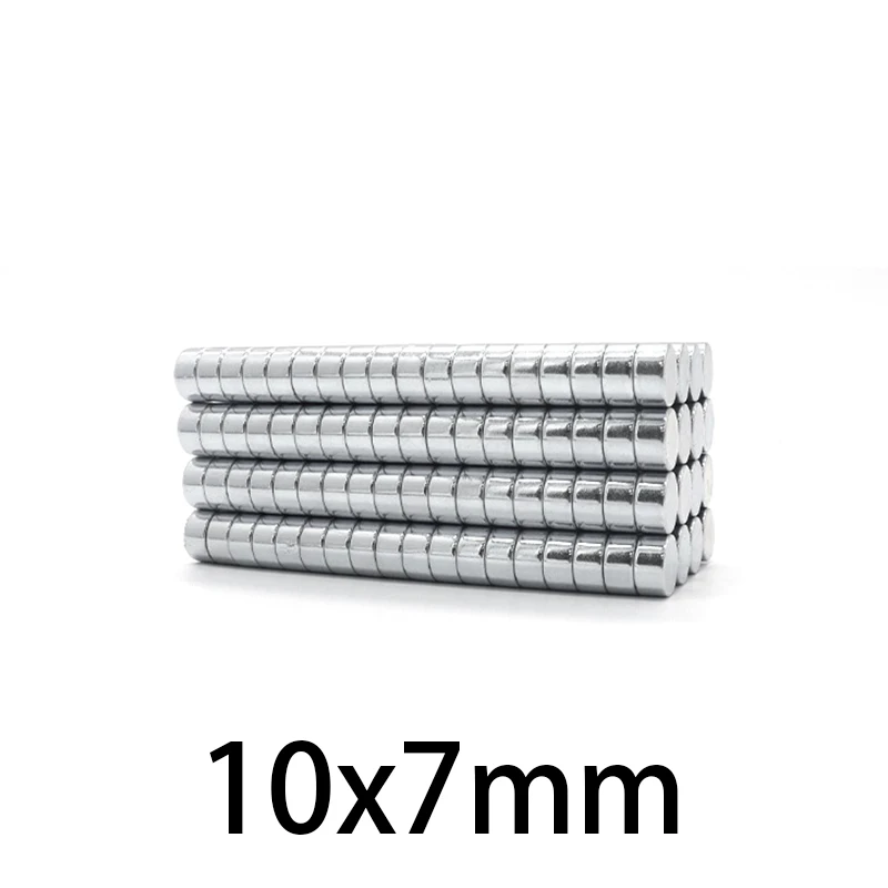 N35 NdFeB 10x7mm magnetic Neodymium rare earth micro sheet Magnets super Strong circle Powerful Magnet 10*7mm