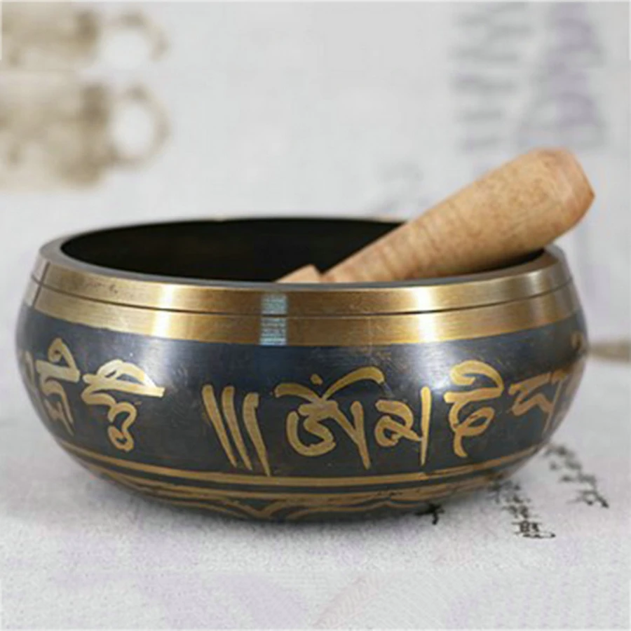 

Tibetan Singing Bowl Buddhism Meditation Bell Hand Hammered Buddhist Brass Bowl