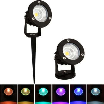 LED COB lampe à gazon LED Spike lumière extérieure voie jardin cour paysage éclairage étanche 5W 7W 9W RGB Spot ampoules 85-265V 12V