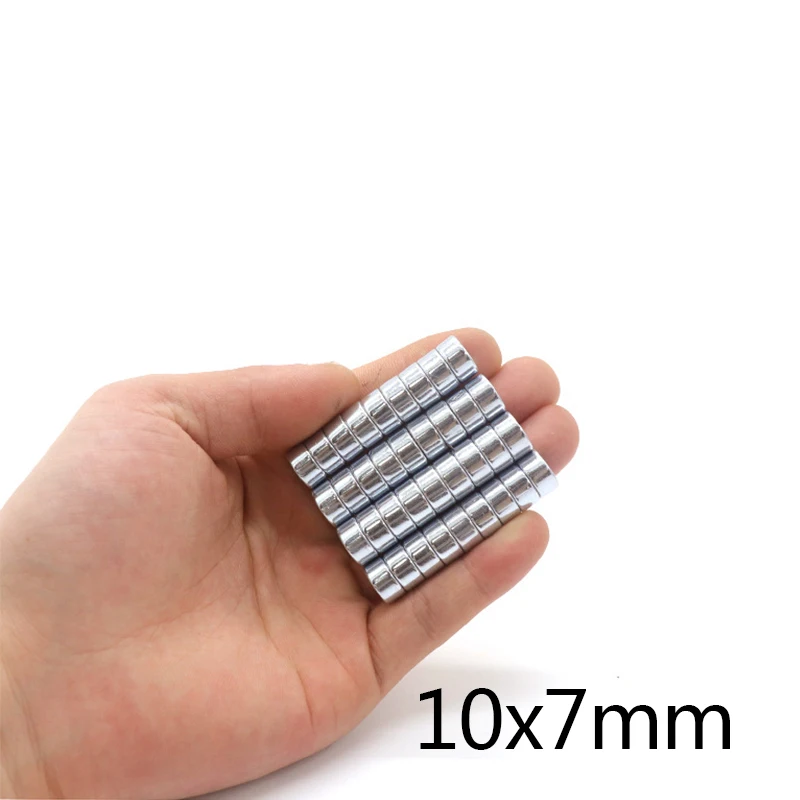 N35 NdFeB 10x7mm magnetic Neodymium rare earth micro sheet Magnets super Strong circle Powerful Magnet 10*7mm