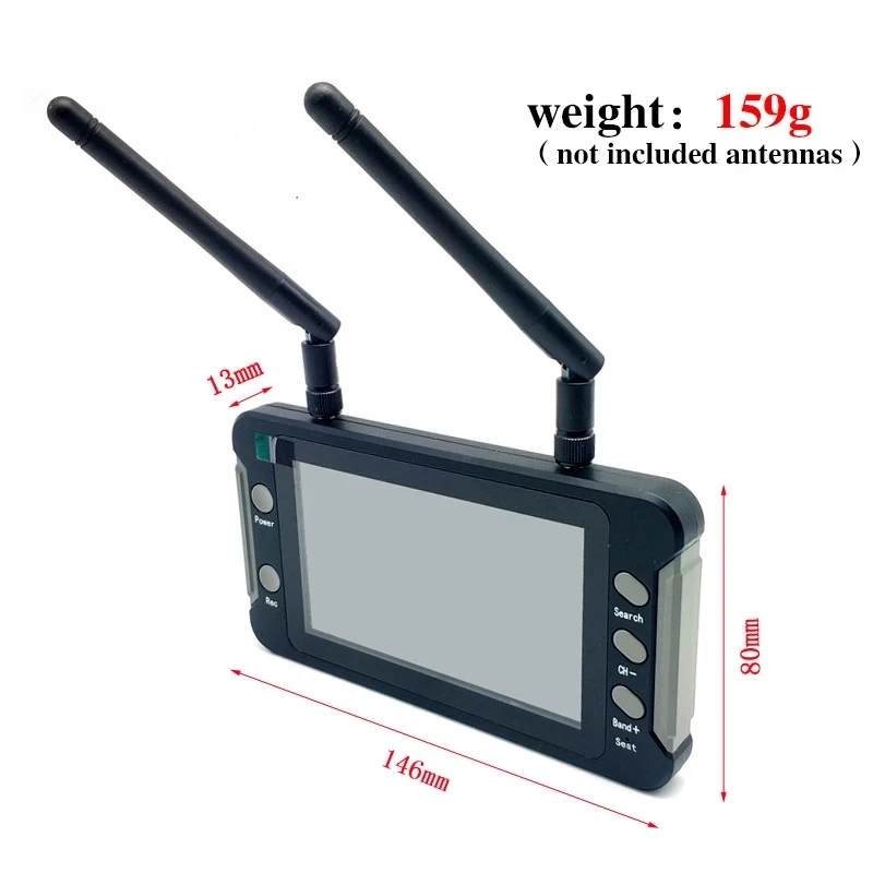 5.8G Fpv Monitor 800*480 Met Dvr 40ch En Lange Afstand 5.8G 2W Fpv Draadloze Vtx Zender + 1.4Mm Cmos 700tvl Camera Voor Rc Deel