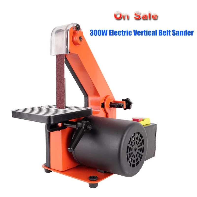 

300W Electric Vertical Belt Sander Wood DIY Electric Mini Belt Sander Fixed-angle Sharpener Table Cutting Edge Machine Angle Gri