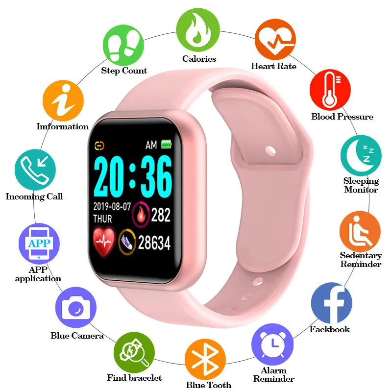 Y68 Smart Watch D20 Men Women Blood Pressure Heart Rate Waterproof Tracker Sport Clock Watch Smart Clock Hours For Android IOS